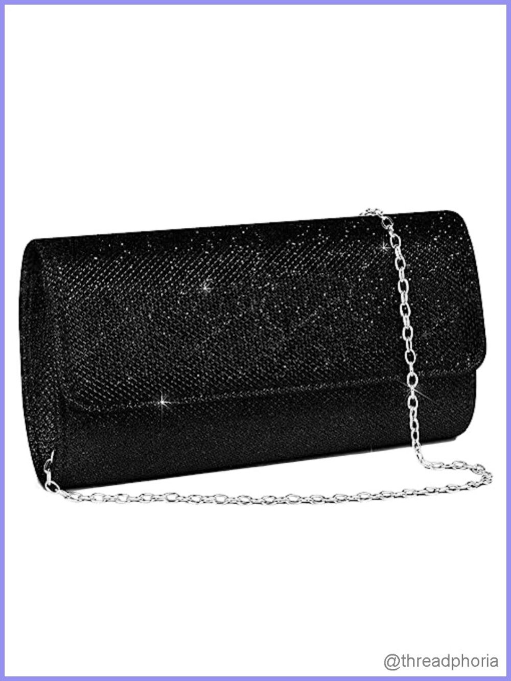 Sequined Envelope Clutch with Detachable Chain, Sparkling Evening Purse for